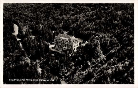 Postcard Bühl in Baden Schwarzwald, Friedrich-Hilda-Heim, aerial photograph