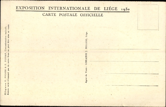 Postcard Liege Wallonia Liège, exposition, world exhibition 1930, Palais de la Suisse