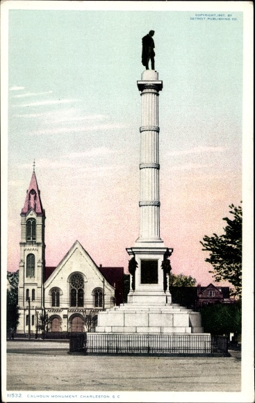 Ak Charleston Zuid-Carolina Verenigde Staten, Calhoun Monument