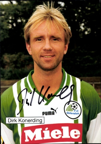 Autogrammkarte Fußballer Dirk Konerding, FC Gütersloh, Autogramm