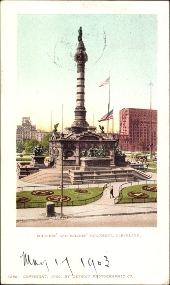 Ansichtkaart Cleveland Ohio USA, Soldiers and Sailors Monument
