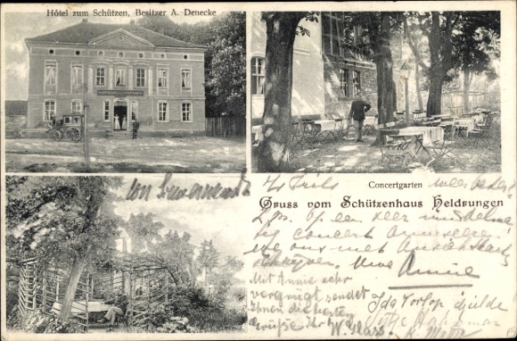 Ak Heldrungen in Thüringen, Schützenhaus, Konzertgarten, Hotel zum Schützen