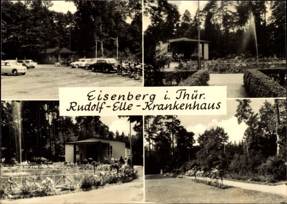 Postcard Eisenberg in Thuringia, Rudolf Elle Hospital