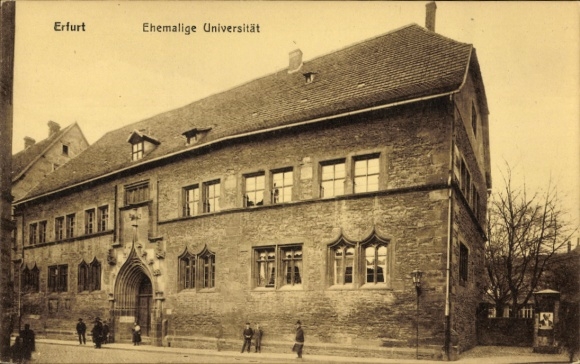 Postcard Erfurt in Thuringia, former university, architecture, black and white picture