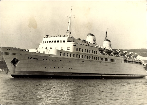 Prom kolejowy KP MS Sassnitz należący do Deutsche Reichsbahn, VEB Werft Neptun w Rostocku