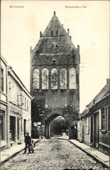 Briefkaart Grimmen in West-Pommeren, Stralsunder Tor
