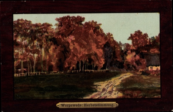 Artist PC Worpswerde in Lower Saxony, autumn mood, path at the edge of the forest