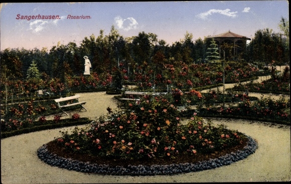 Postcard Sangerhausen, Rosarium