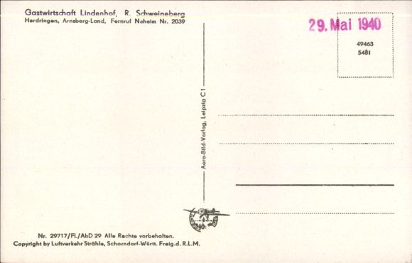 Postcard Herdringen Arnsberg in the Sauerland, aerial photograph