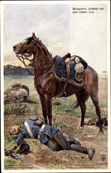 Song artist Postcard Morgenrot shines on me to early death, dead soldier, horse