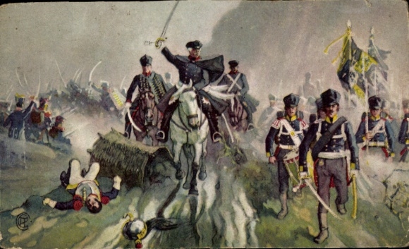 Künstler Ak Die Völkerschlacht 1813, General Blüchers Sieg an der Katzbach