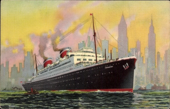 Ak Dampfer Manhattan, Verenigde Staten Lijnen USL