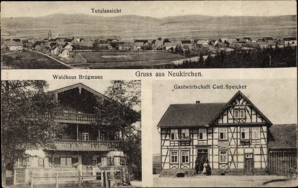Ansichtkaart Neukirchen am Knüll Hesse, herberg, totaaloverzicht, Waldhaus Brügmann