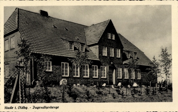 Postcard Hude in Oldenburg, youth hostel