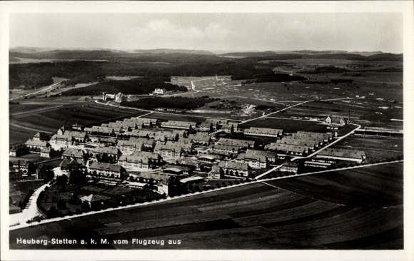 Postcard Stetten am kalten Markt, Lager Heuberg, aerial photograph