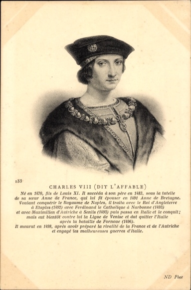 Postcard Charles VIII, King of France, portrait