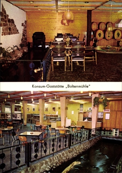 Postcard Gühlen Glienicke Neuruppin in Brandenburg, consumer restaurant &quot;Boltenmühle&quot;, wine bar Zum Gatter