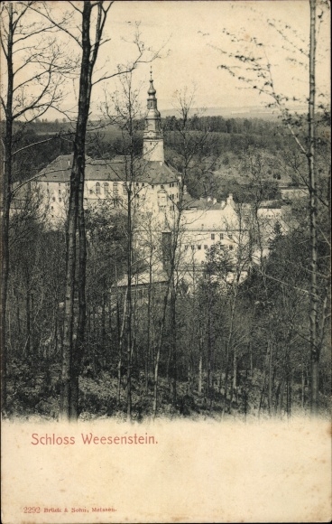 Ak Weesenstein in het Müglitztal van Saksen, kasteel Weesenstein