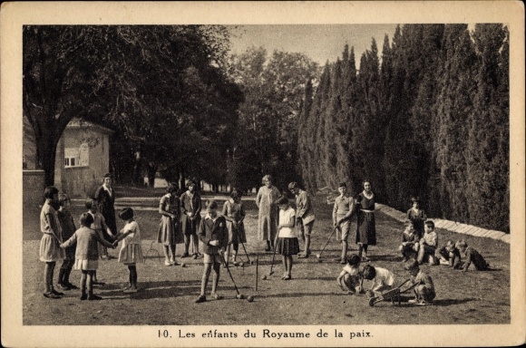 Ak Les enfants du Royaume de la paix, Kinderen die croquet spelen
