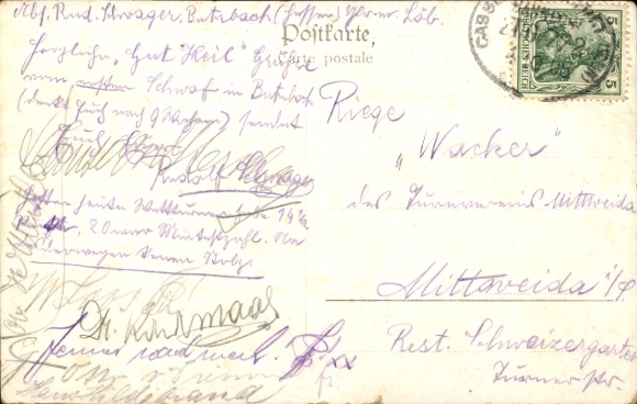 Postcard Butzbach in Taunus Hessen, photo collage, numerous views of greetings from Butzbach, old...