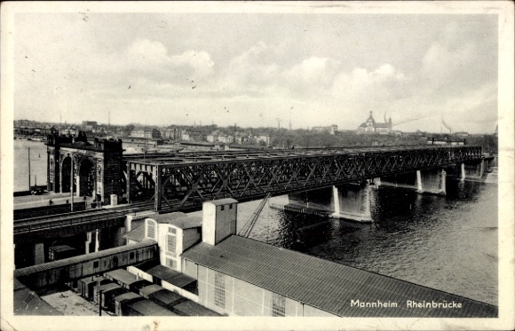 PC Mannheim in Baden, Rhine Bridge, river, bridge, city view