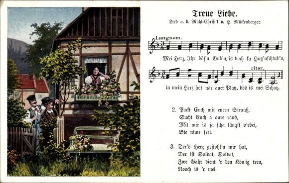 Song Ak trouwe liefde, Mückenberger, Hilmar, Mühl Christ'l, Vogtland