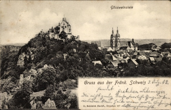 Postcard Gößweinstein in Upper Franconia, Panorama