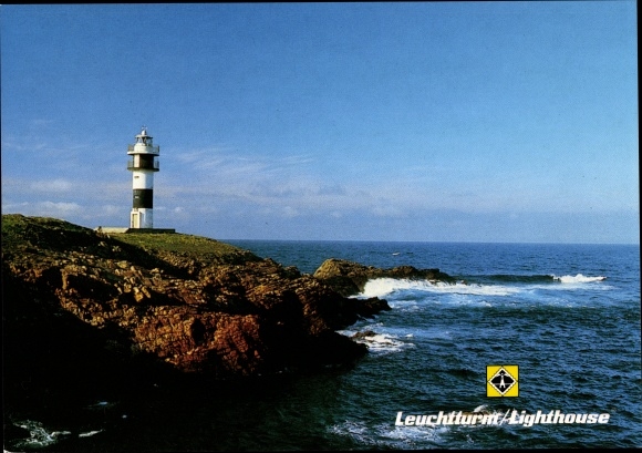 Postcard Ribadeo Galicia Spain, Leuchtturm, Lighthouse