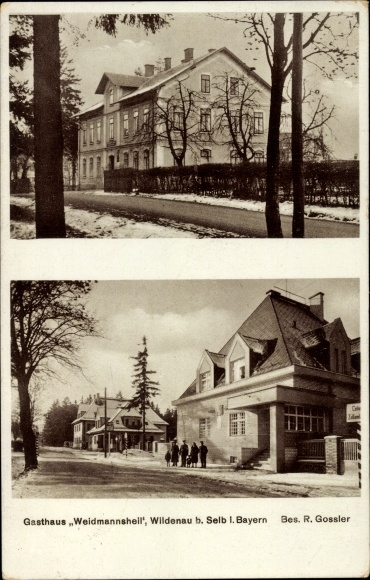 Ak Wildenau Selb in het Fichtelgebergte van Opper-Franken, Gasthaus Weidmannsheil, winter