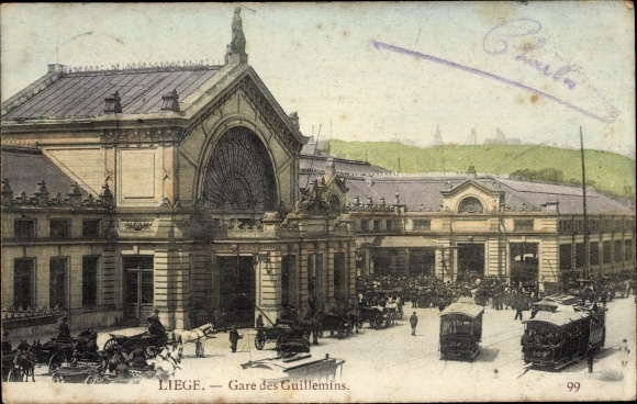 Postcard Liège Liège Wallonia, Guillemins station