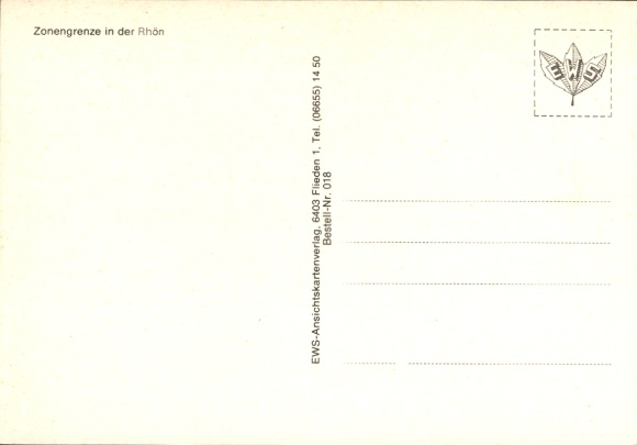 Postcard Zone Border, Hochrhönstraße, Frankenheim, Theobaldshof, Rockenstuhl, Eußenhausen