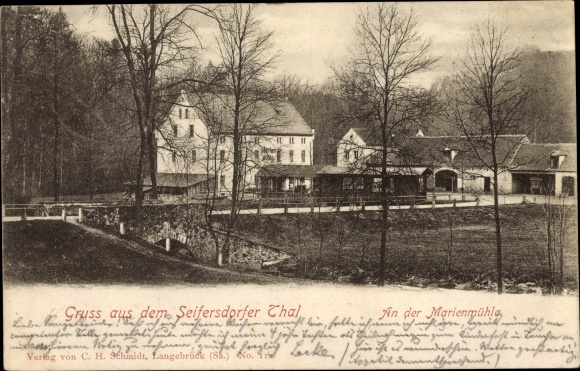 Postcard Wachau in Saxony, Seifersdorfer Tal, Marienmühle