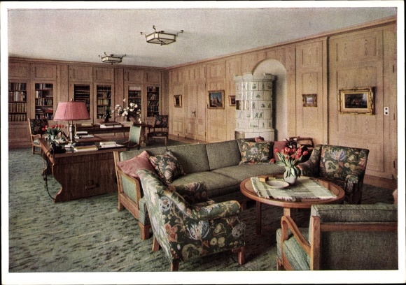 Ak Obersalzberg Berchtesgaden in Oberbayern, Berghof Wachenfeld, Hitlers Arbeitszimmer