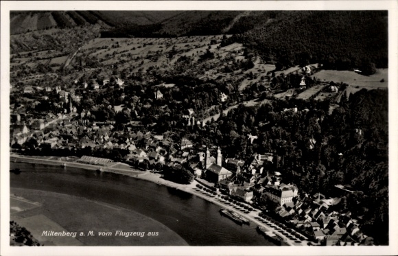 Postcard Miltenberg am Main Lower Franconia, aerial photograph