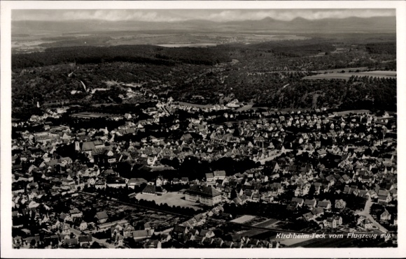 Postcard Kirchheim unter Teck Württemberg, aerial photograph