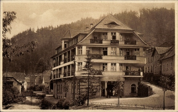 Postcard Bad Berneck in the Fichtelgebirge Bavaria, Hotel Bube, Restaurant