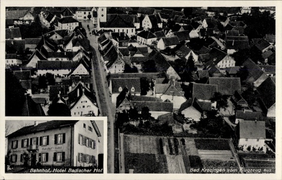 Postcard Bad Krozingen im Breisgau Schwarzwald, aerial photograph