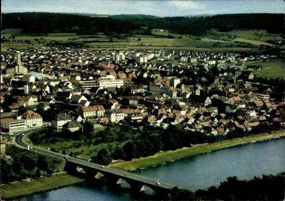 Postcard Marktheidenfeld am Main Lower Franconia, panorama, bridge