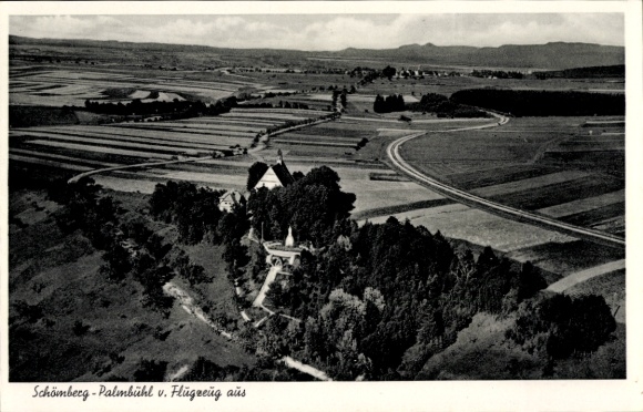Postcard Schömberg in the Zollernalb district, Palmbühl, aerial photograph