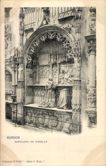 Ak Burgos Kastilien und León,  Sepulcro de Padilla, Zeichnung, Sammlung D'ASLO, Serie C, Nummer 1