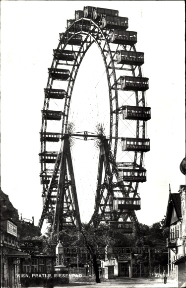 Postcard Vienna 2 Leopoldstadt, Prater, Ferris wheel