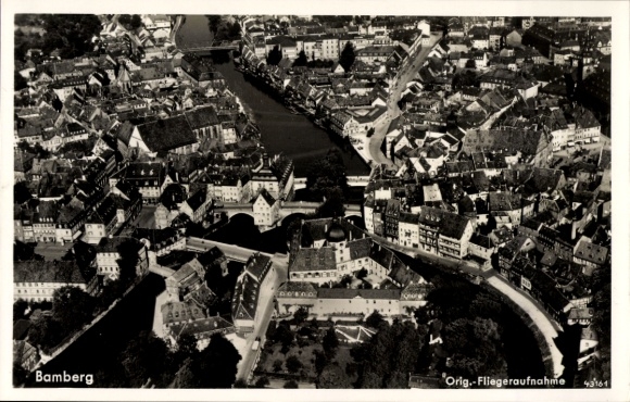 Postcard Bamberg in Upper Franconia, aerial photograph