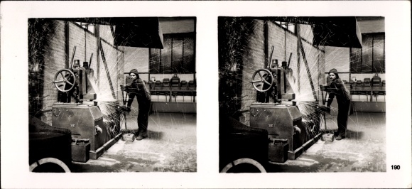 Stereo room image photo NS model companies 1937-38 No. 500 III/190 tube welding plant G. Kuntze Bochum