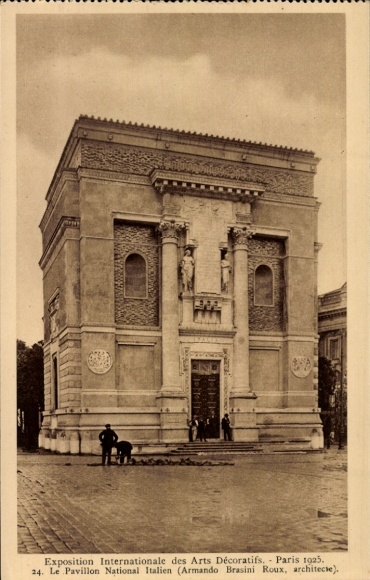 Postcard Paris, Exposition Internationale des Arts Décoratifs, 1925, Pavilion National Italy