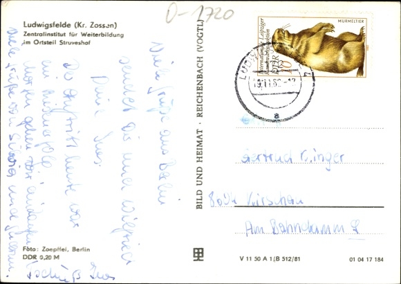 Postcard Struveshof Ludwigsfelde in Brandenburg, central institute for further education