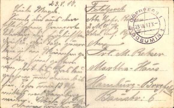 Postcard Oderberg Region Moravian Silesia, Railway Station, Savings and Consumer Association Drahtwerk