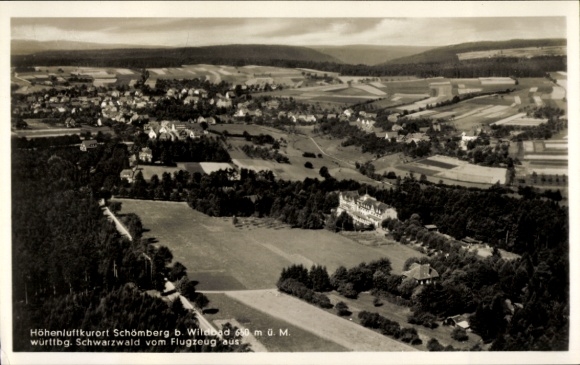 Postcard Schömberg in the Black Forest Württemberg, aerial photograph