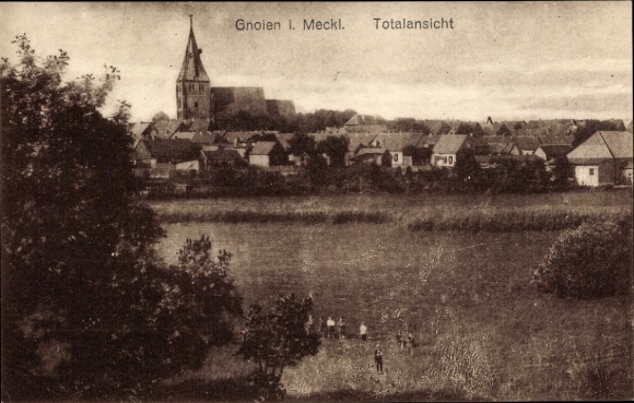 Postcard Gnoien in Mecklenburg, total view
