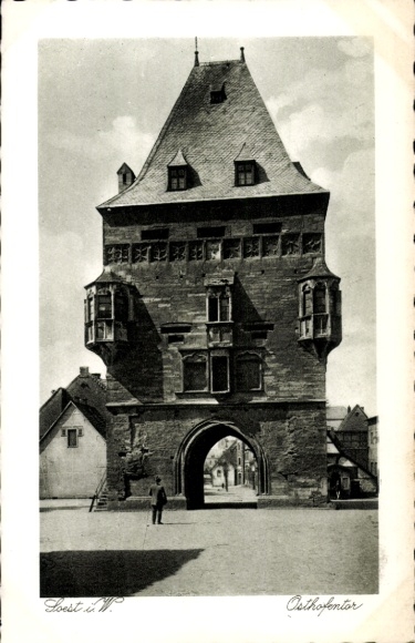 Postcard Soest, Osthofentor, oriel, view