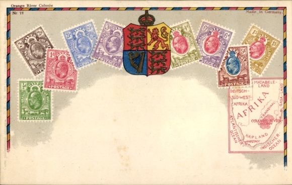Stamps Postcard Orange River Colony, coat of arms